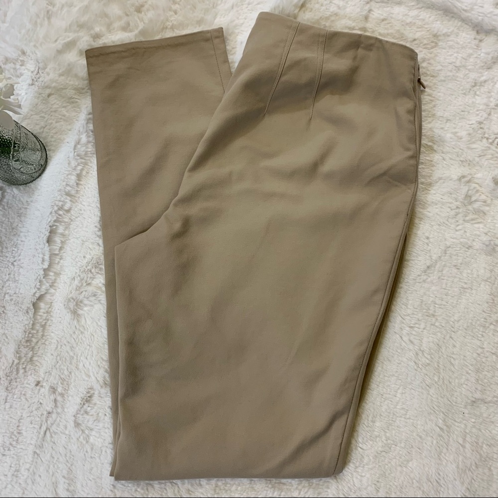 Vince Camuto Womens Pants Side Zip Khaki Straight Leg Sz 6